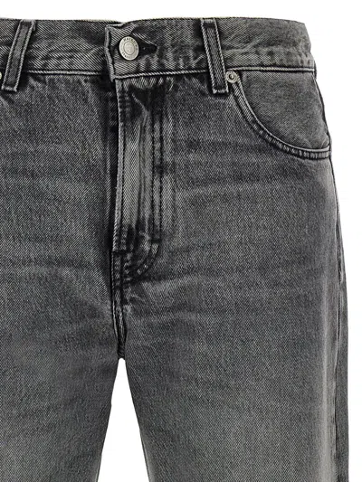 Haikure 'korea' Grey Jeans With Faded Effect And Logo Patch On The Back In Gray