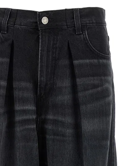 Haikure Black Jeans With Belt Loops And Logo Patch On The Rear