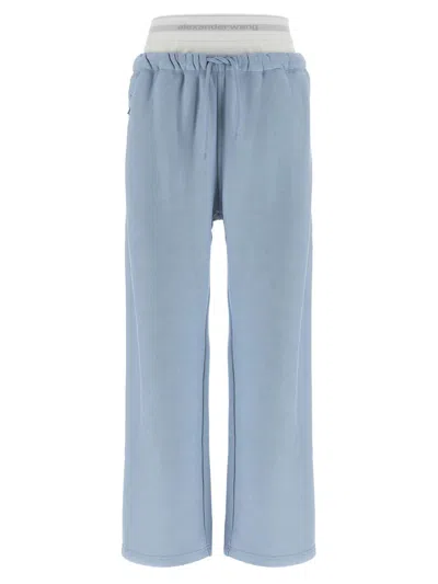 Alexander Wang T T By Alexander Wang 'wide Leg W/ Logo Elastic Exposed Brief' Joggers
