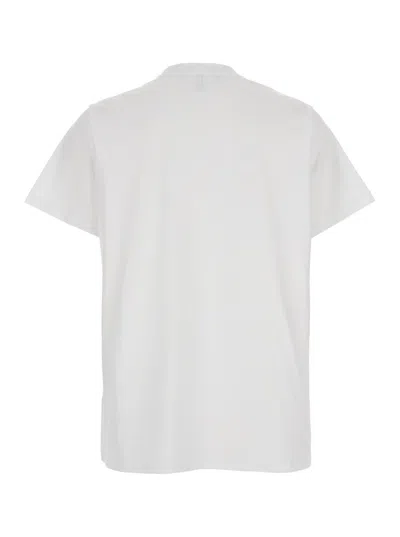 Ganni White Crewneck T-shirt With Maxi Logo On The Front In White