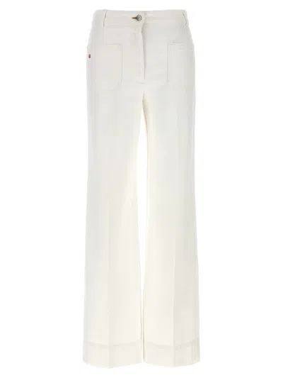 Victoria Beckham Womens Washed White Alina Flared-leg Denim Jeans In White