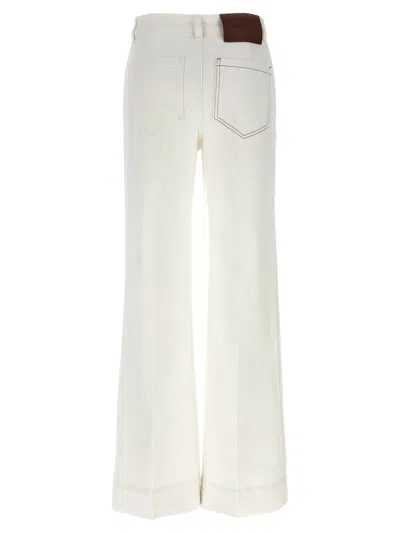 Victoria Beckham Womens Washed White Alina Flared-leg Denim Jeans In White