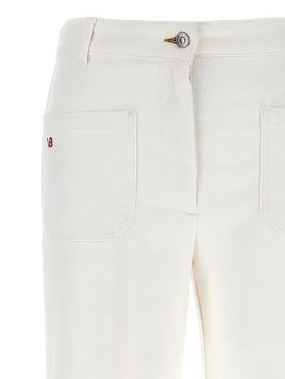 Victoria Beckham Womens Washed White Alina Flared-leg Denim Jeans In White
