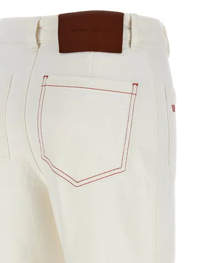 Victoria Beckham Womens Washed White Alina Flared-leg Denim Jeans In White