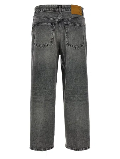 Haikure 'korea' Grey Jeans With Faded Effect And Logo Patch On The Back In Gray