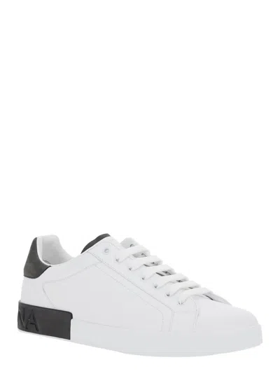 Dolce & Gabbana Sneakers From The Portofino Line In Calfskin In White
