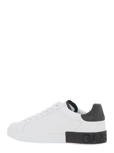 Dolce & Gabbana Sneakers From The Portofino Line In Calfskin In White