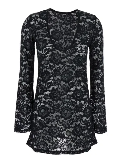Venuja Floral-lace Mini Dress In Black