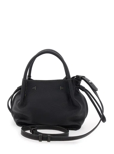 Tod's Black Handbag With Drawstring Closure And Adjustable Shoulder Strap