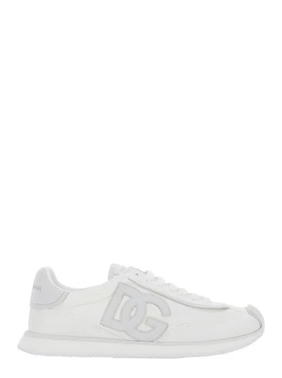 Dolce & Gabbana Cushion Sneaker In Mixed Materials Color White