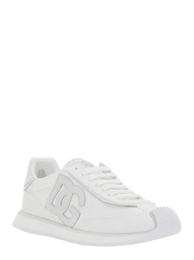 Dolce & Gabbana Cushion Sneaker In Mixed Materials Color White