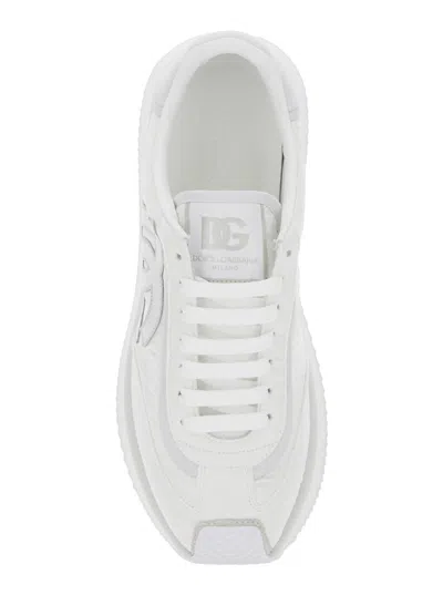Dolce & Gabbana Cushion Sneaker In Mixed Materials Color White