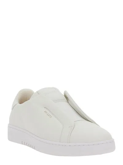 Axel Arigato Dice Laceless White Low Top Slip-on Sneakers In Suede Man In White