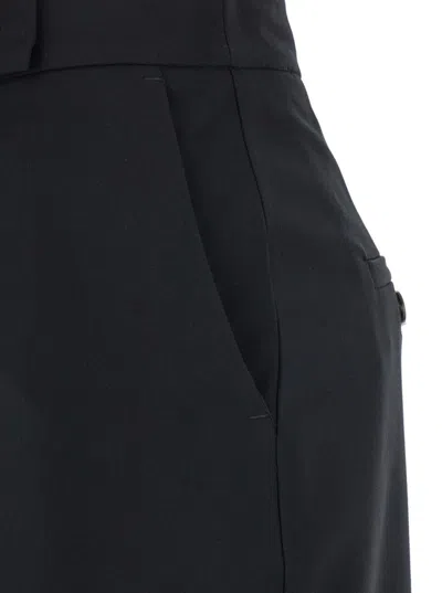 Plain Long Slits Skirt In Black