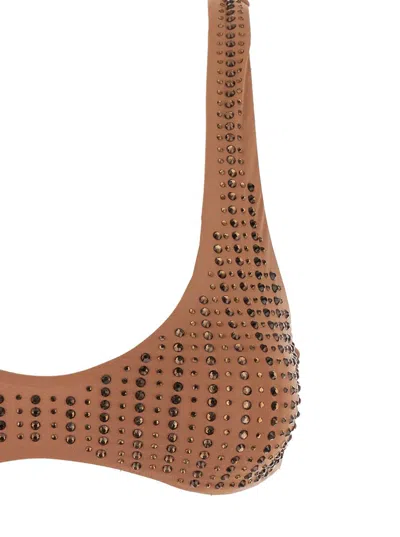 Venuja Rhinestone-embellished Bikini In Brown
