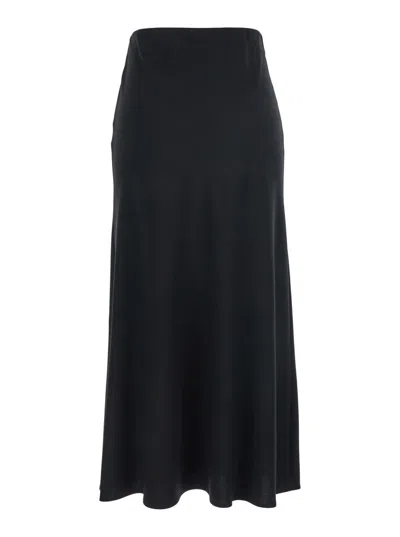 Plain Midi Skirt In Black