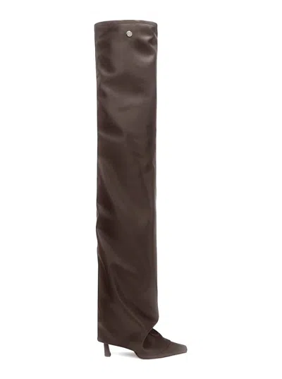 Attico Thigh High Boot Robin Otk In Brown