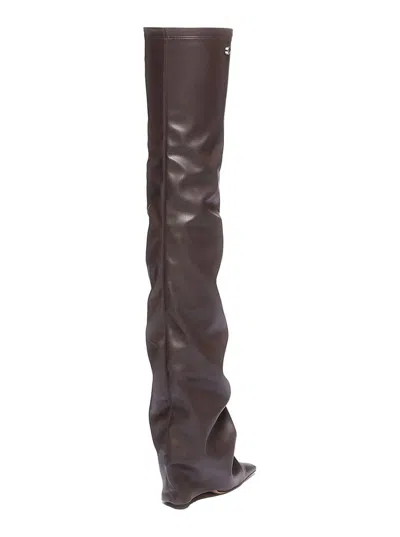 Attico Thigh High Boot Robin Otk In Brown
