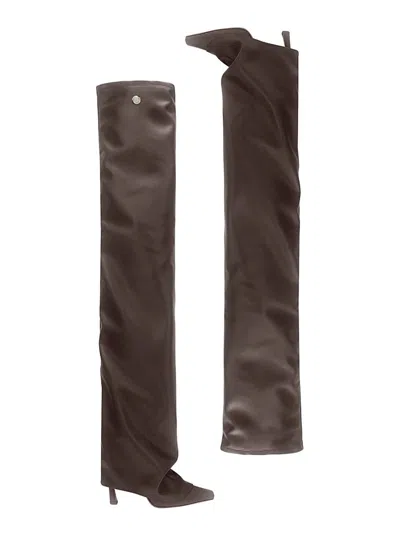 Attico Thigh High Boot Robin Otk In Brown