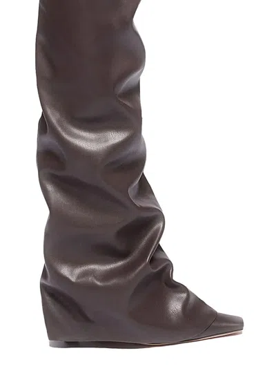 Attico Thigh High Boot Robin Otk In Brown