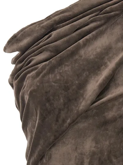 Rick Owens Athena Arrowhead Gown In Brown