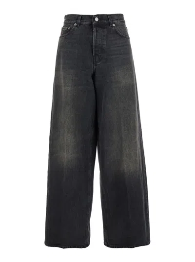 Haikure Loose Fit Denim Trousers In Black