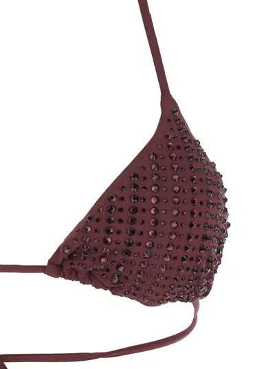 Venuja Malibu Triangle + Self Tie Slip (full Coverage) In Burgundy