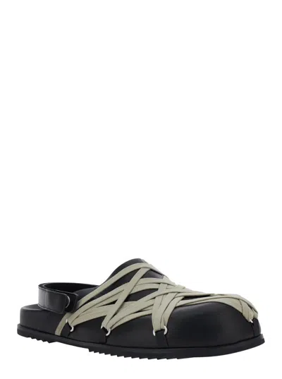 Rick Owens Concordians Megalaced Mules In Black