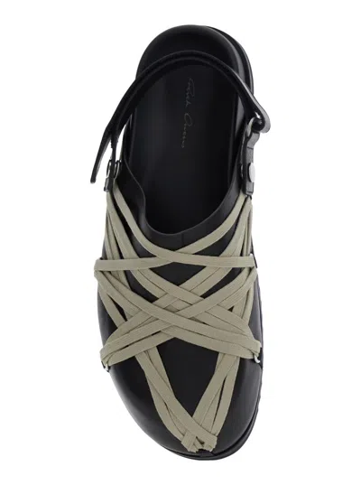Rick Owens Concordians Megalaced Mules In Black