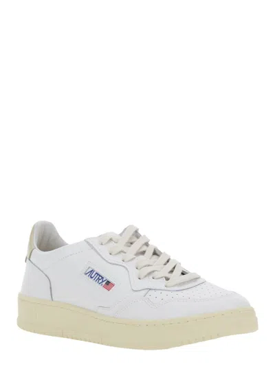 Autry 'medalist' White Low Top Sneakers With Logo Patch On Tongue And Side And Logo Lettering On The Heel  In Neutral