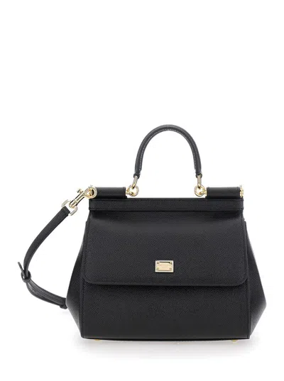 Dolce & Gabbana Black Handbag With Adjustable And Removable Shoulder Strap And Logo Plaque On The Front
