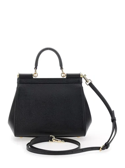 Dolce & Gabbana Black Handbag With Adjustable And Removable Shoulder Strap And Logo Plaque On The Front