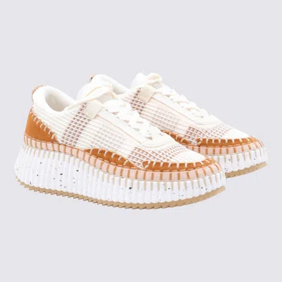 Chloé Natural Nama Trainer In Recycled Nylon Women In White