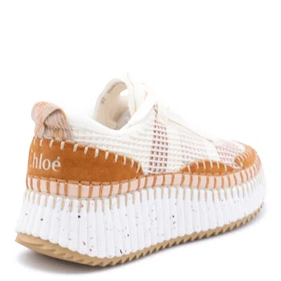 Chloé Natural Nama Trainer In Recycled Nylon Women In White