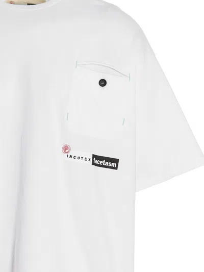 Incotex Red X Facetasm Logo Printed T-shirt In White