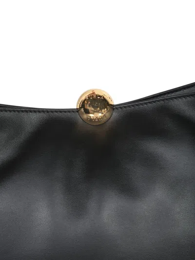 Furla Soft Large Shoulder Bag With Adjustable Strap In Black