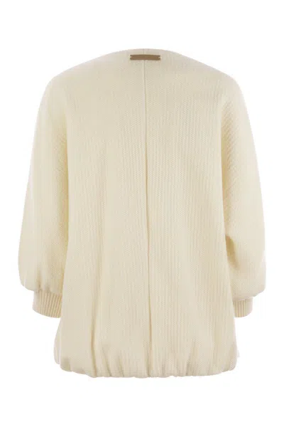 Max Mara Cirino Wool And Cashmere Knit Jacket In Neutral