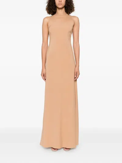 Alberta Ferretti Sleeveless Maxi Dress In Neutral