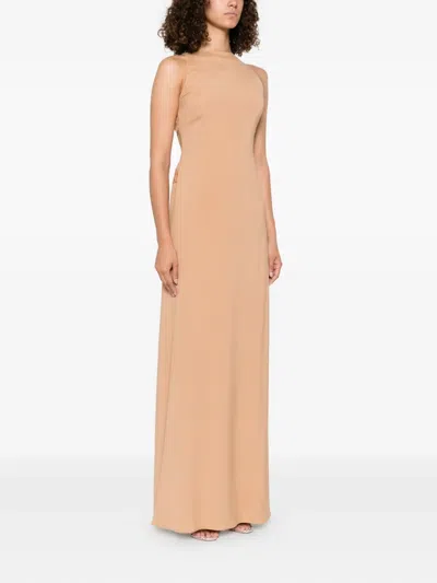 Alberta Ferretti Sleeveless Maxi Dress In Neutral
