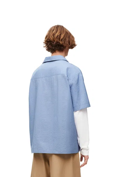 Loewe Trompe L'oeil Shirt In Cotton Blend In Blue
