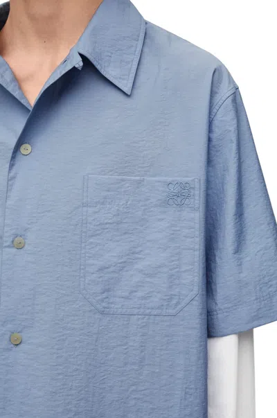 Loewe Trompe L'oeil Shirt In Cotton Blend In Blue