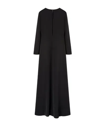 Loro Piana Round-collar Long-sleeved Dress In Black