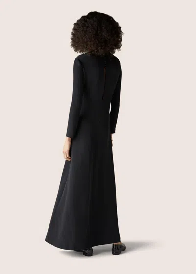Loro Piana Round-collar Long-sleeved Dress In Black