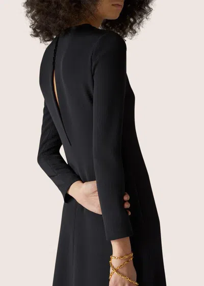 Loro Piana Round-collar Long-sleeved Dress In Black