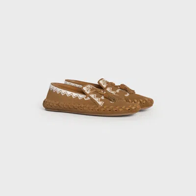 Celine Marlou Flat Slip-on In Suede Calfskin