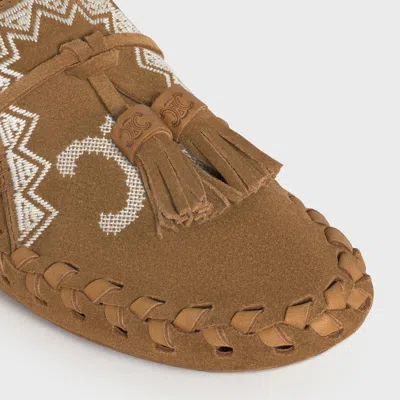 Celine Marlou Flat Slip-on In Suede Calfskin