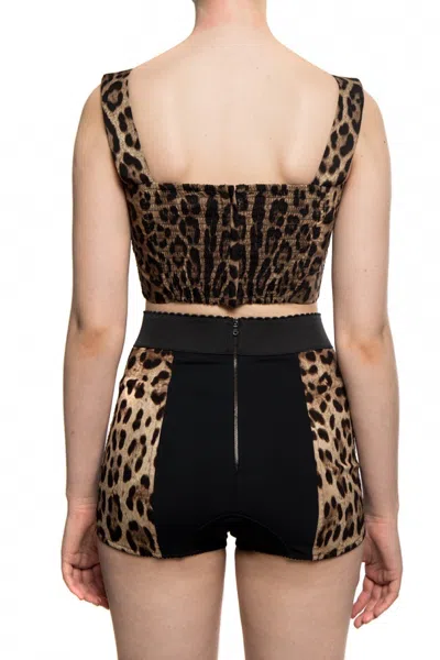 Dolce & Gabbana Dolce  Gabbana Animal Print Cropped Top In Animal Print