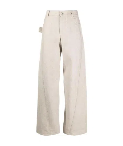 Bottega Veneta Wide-leg Panelled Trousers In Neutral