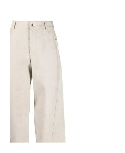 Bottega Veneta Wide-leg Panelled Trousers In Neutral