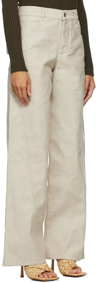 Bottega Veneta Wide-leg Panelled Trousers In Neutral